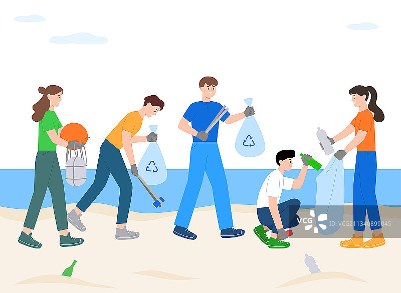 海滩环保清洁图片素材