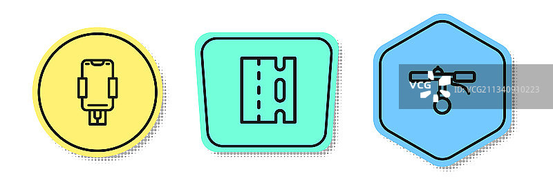 手机支架自行车道与车把图片素材