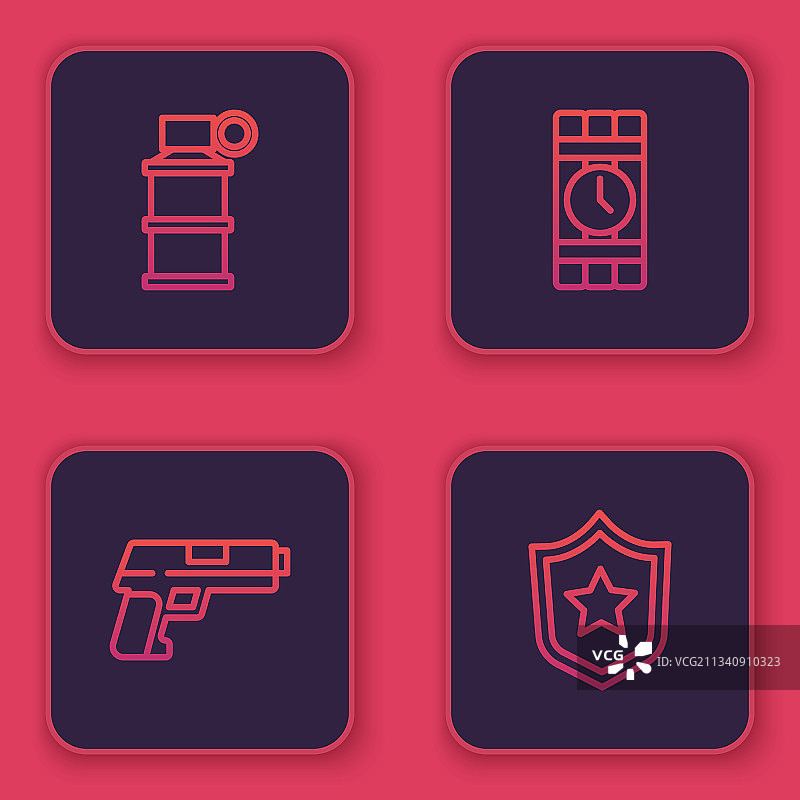 手持烟雾弹和手枪图片素材