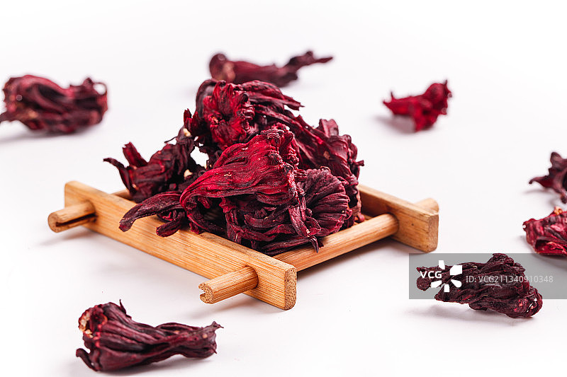 白底上放着洛神花图片素材