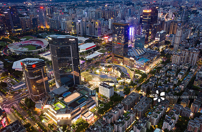 广州天河南商业圈夜景图片素材