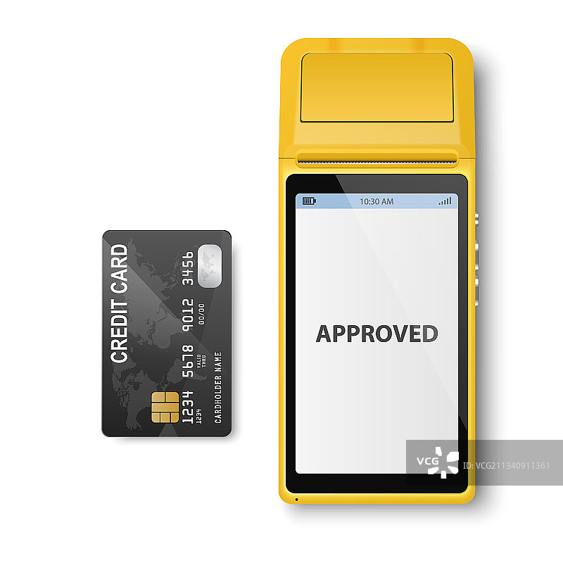 逼真的黄色3D支付POS机图片素材
