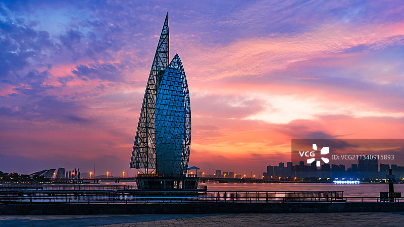 龙子湖日出图片素材