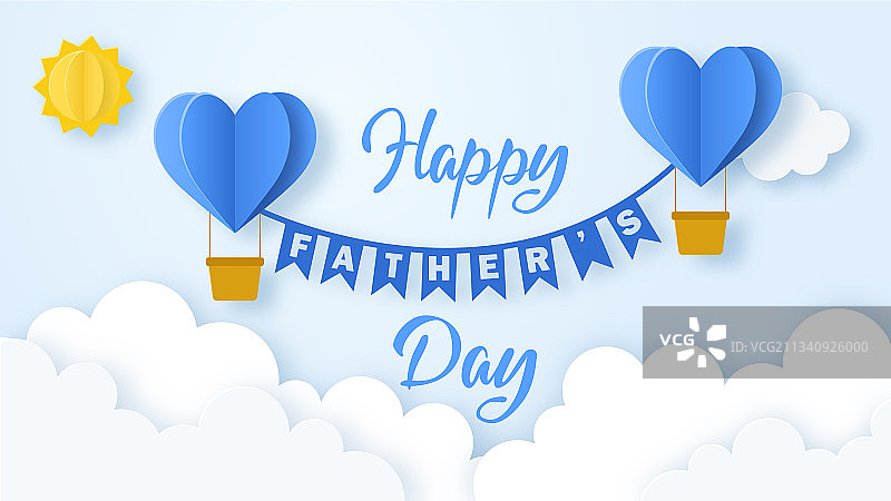 父亲节快乐背景与纸飞机的折纸图片素材