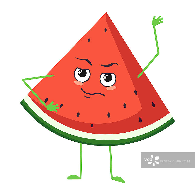 表情丰富可爱的西瓜角色图片素材