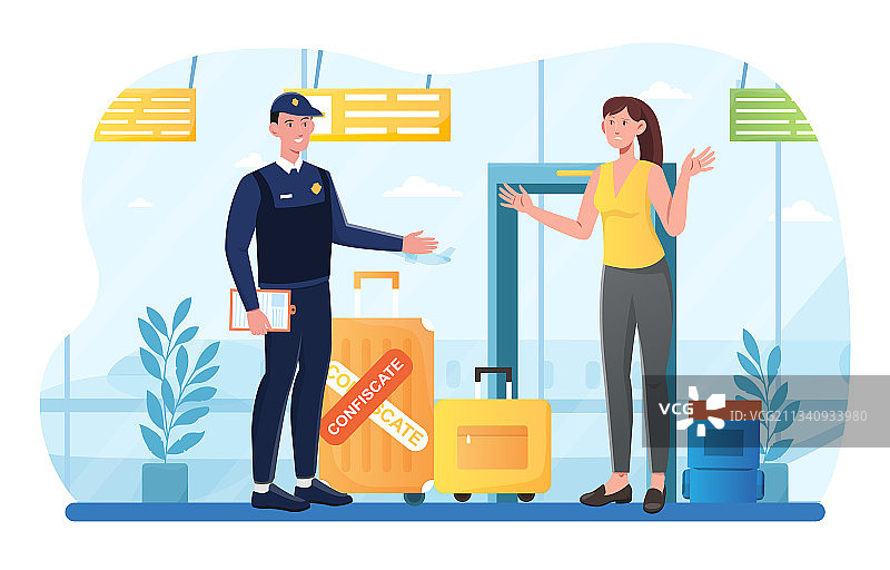 机场金属探测器安检图片素材