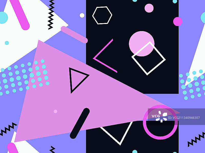 孟斐斯无缝图案几何元素图片素材