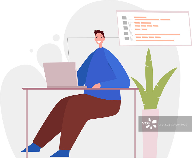 程序员在电脑上进行Web开发图片素材