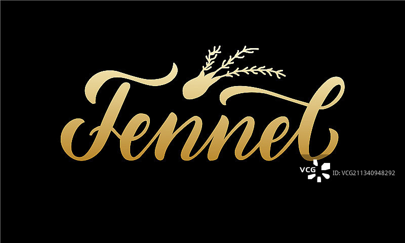 茴香金色渐变文字黑色背景图片素材