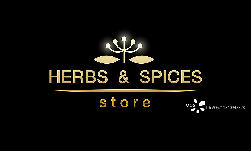 香草和香料金色简约Logo图片素材