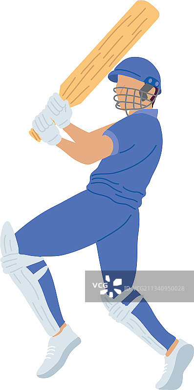 蓝色板球运动员图片素材