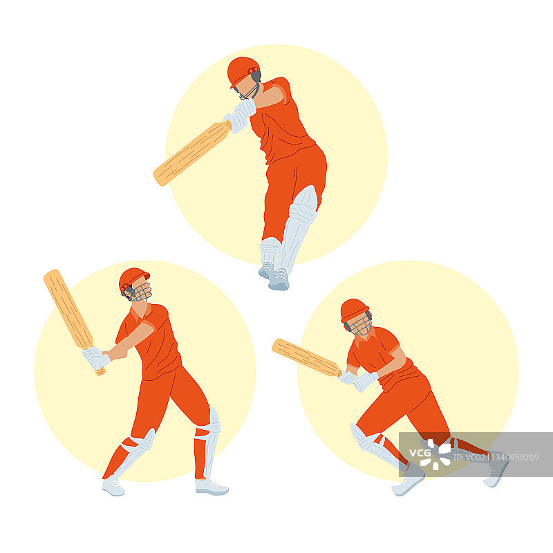 三名板球运动员图片素材