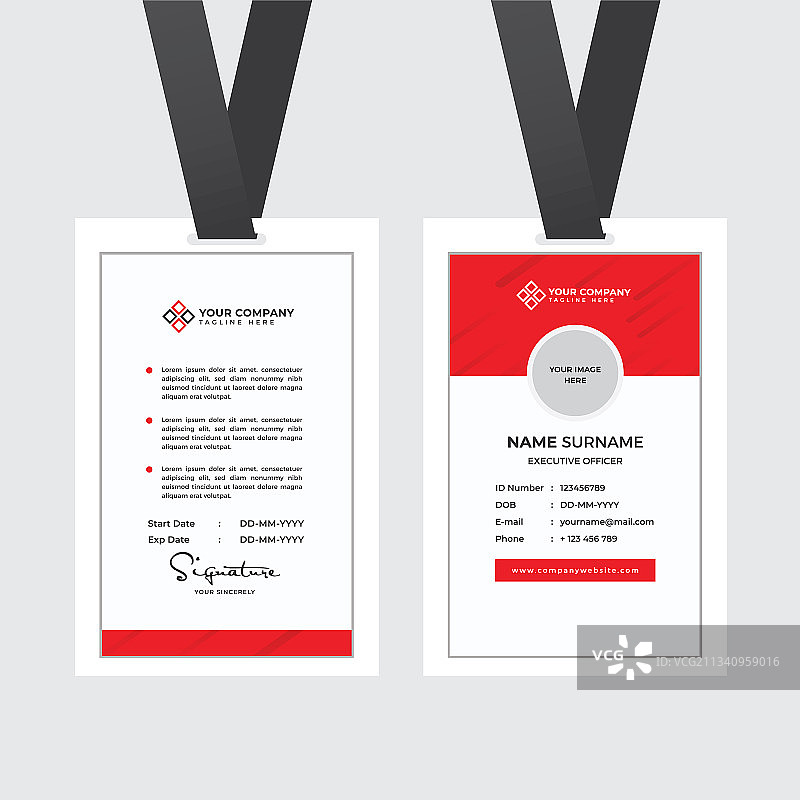 带照片占位符的高档员工证图片素材