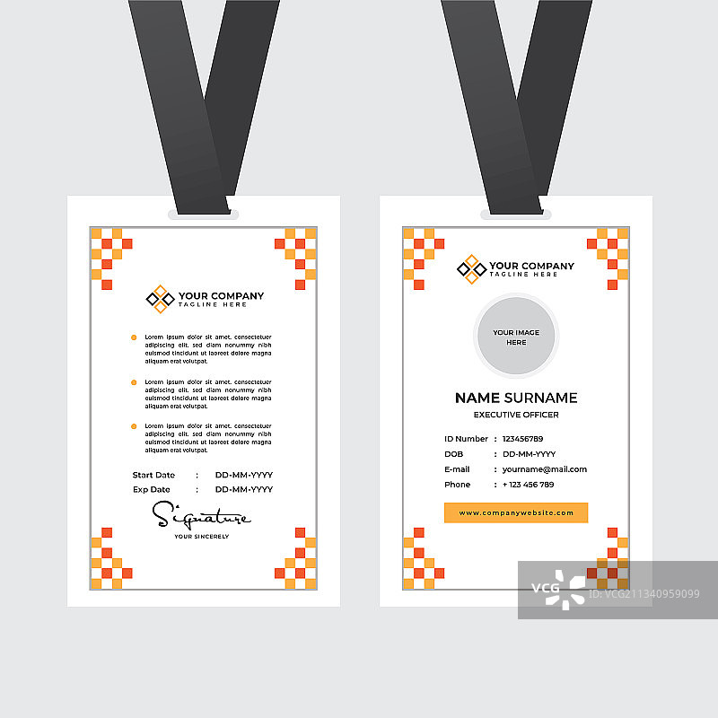 带照片占位符的高档员工证图片素材