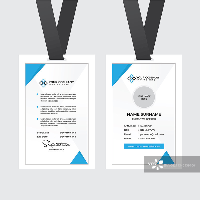 带照片占位符的高档员工证图片素材