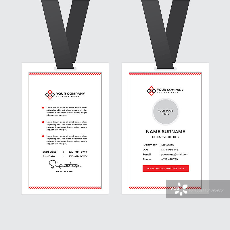 带照片占位符的高档员工证图片素材