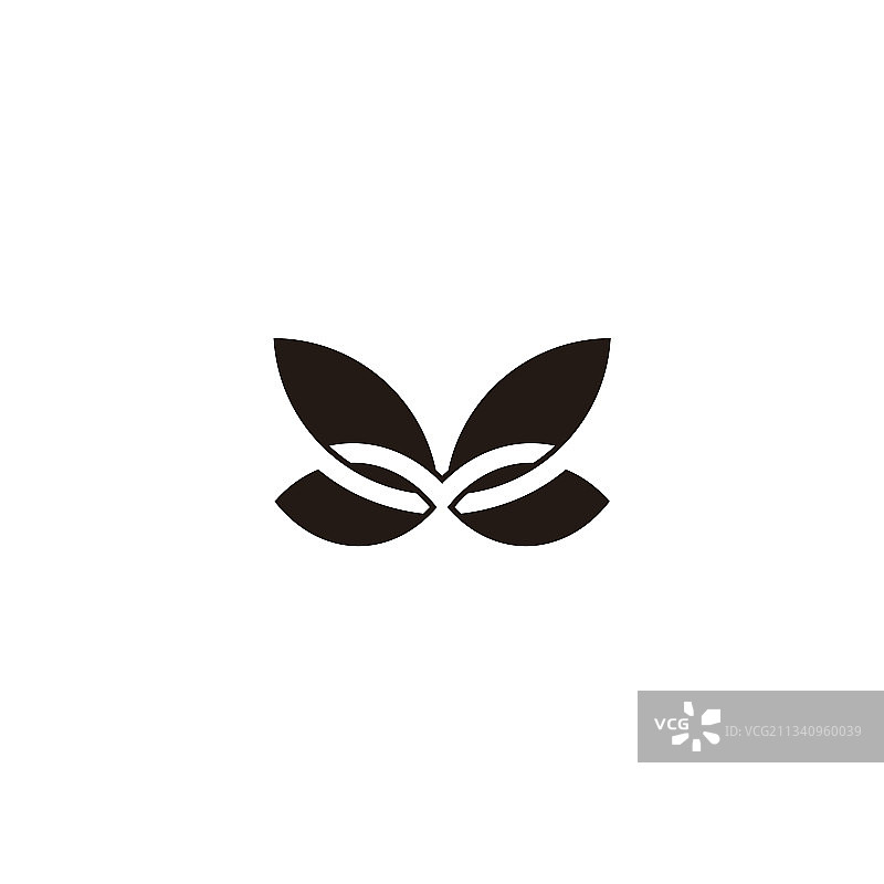 蝴蝶翅膀重叠几何Logo图片素材