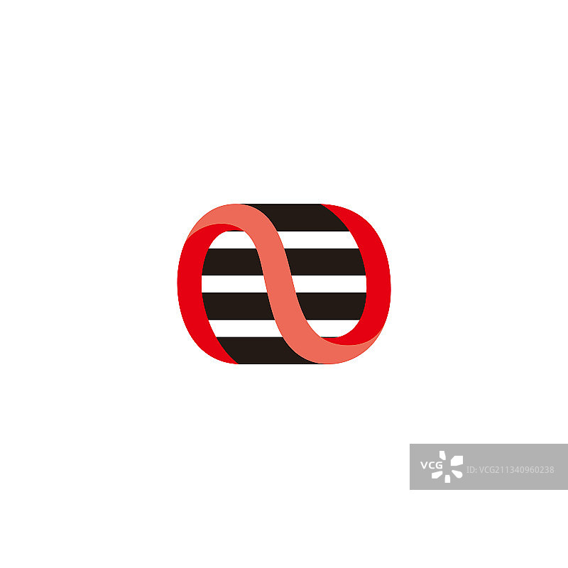 字母N曲线彩色阴影3D抽象logo图片素材