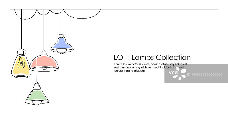 阁楼灯具系列和灯罩图片素材