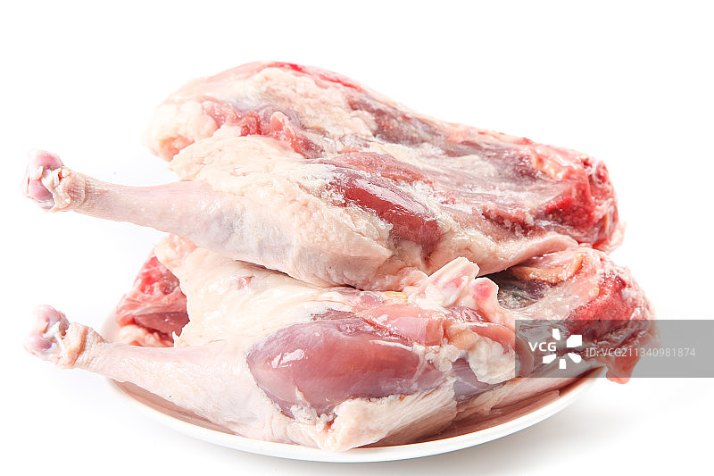 白底上放着半边鸭图片素材