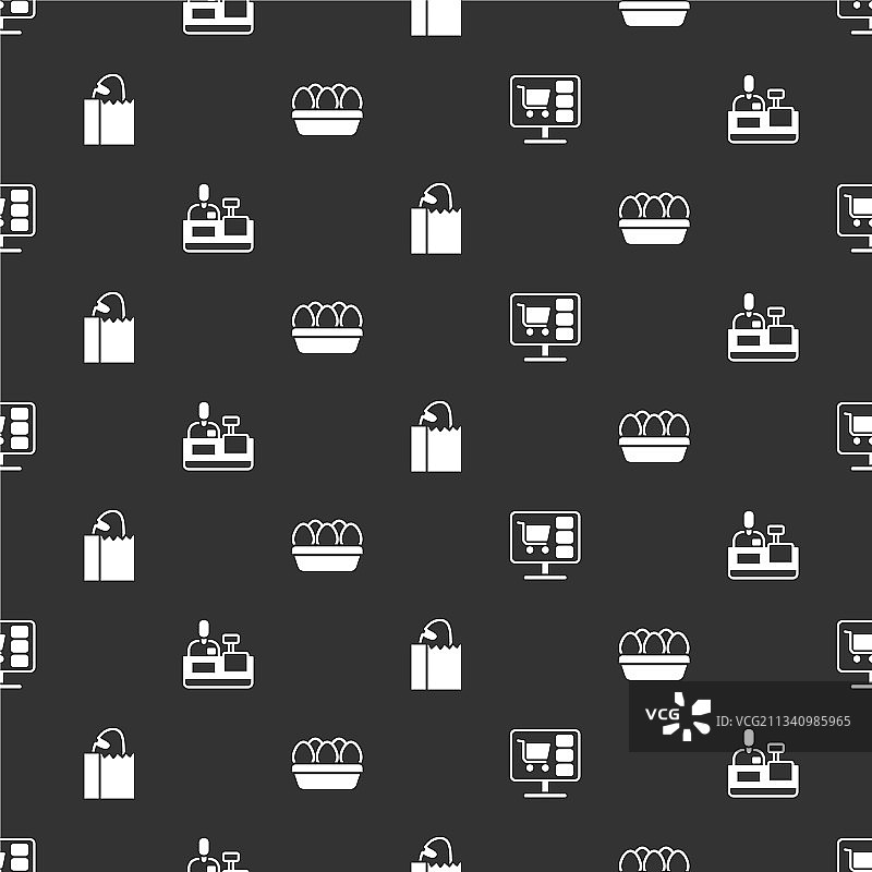 电脑收银台上的购物车图片素材