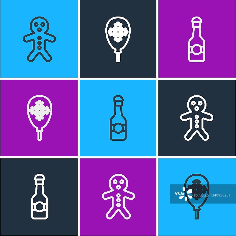 节日姜饼人饼干和香槟图片素材