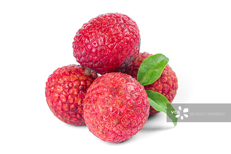 白底上的新鲜荔枝图片素材