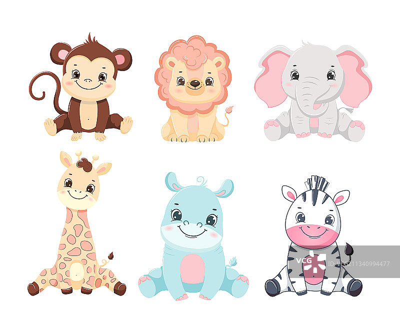 卡通野生动物宝宝合集图片素材