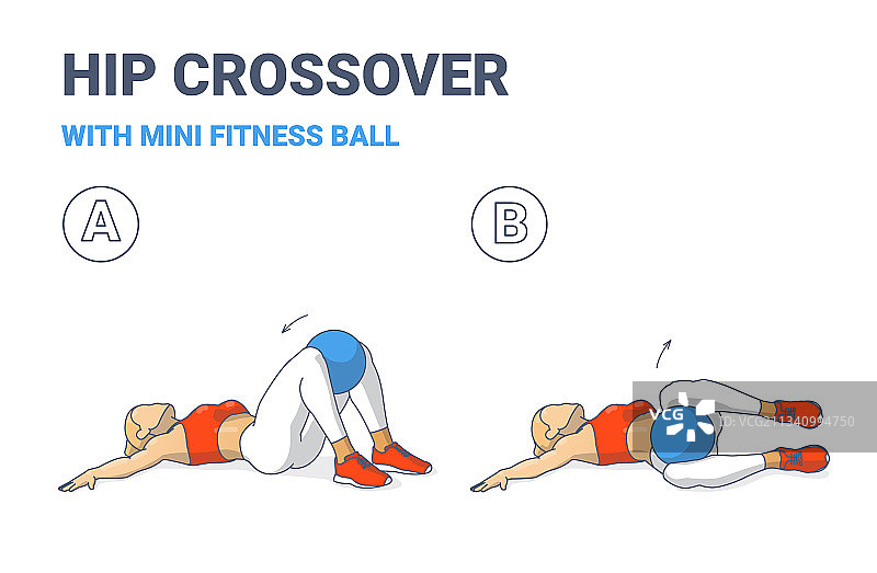 做髋部或膝部滚动健身运动的女孩图片素材