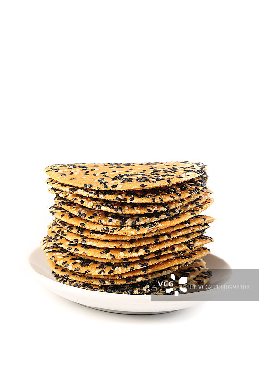 白底上的香酥脆煎饼图片素材