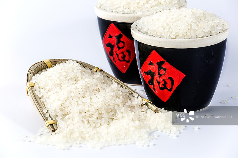 棚拍有机大米图片素材