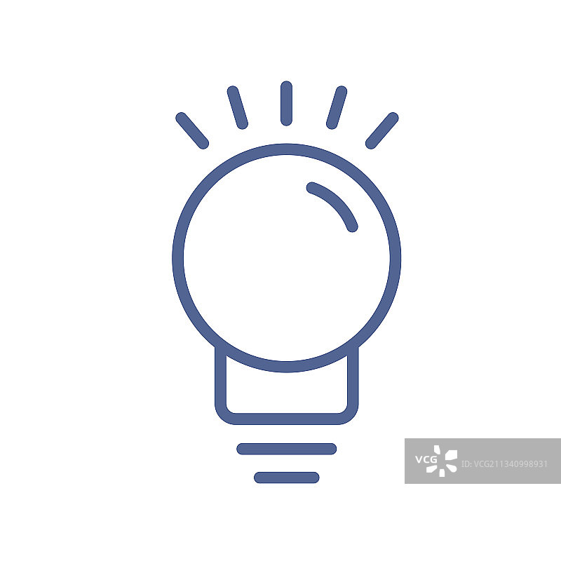 线条艺术风格灯泡图标轮廓设计图片素材