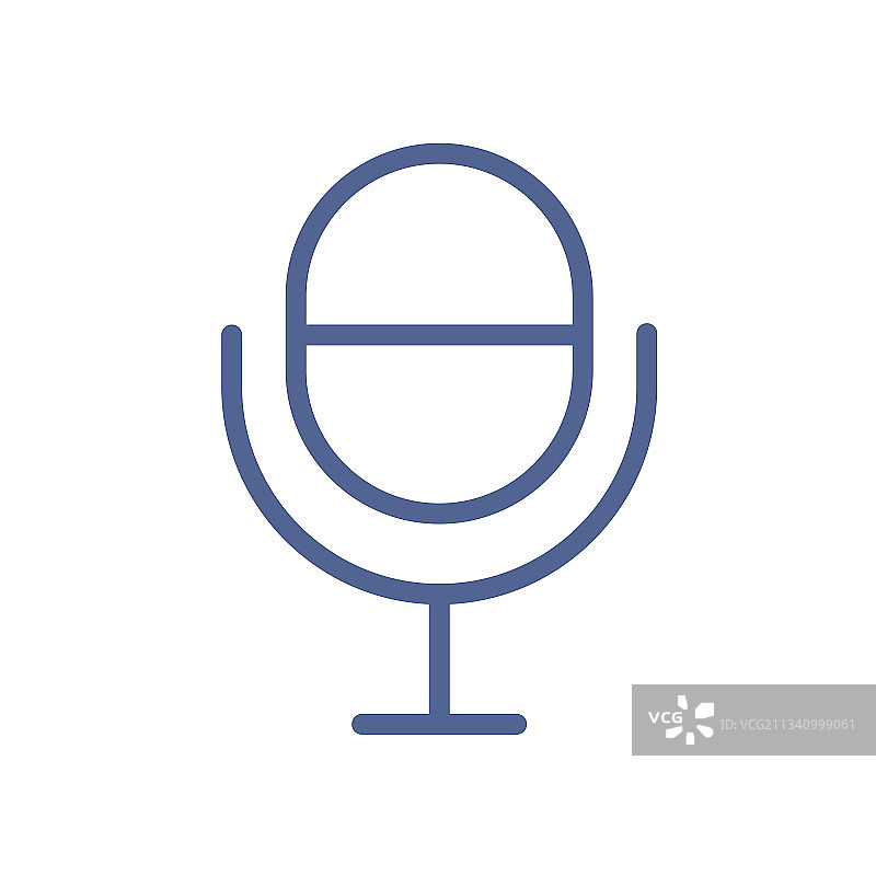 线条艺术风格的录音棚无线麦克风图标图片素材