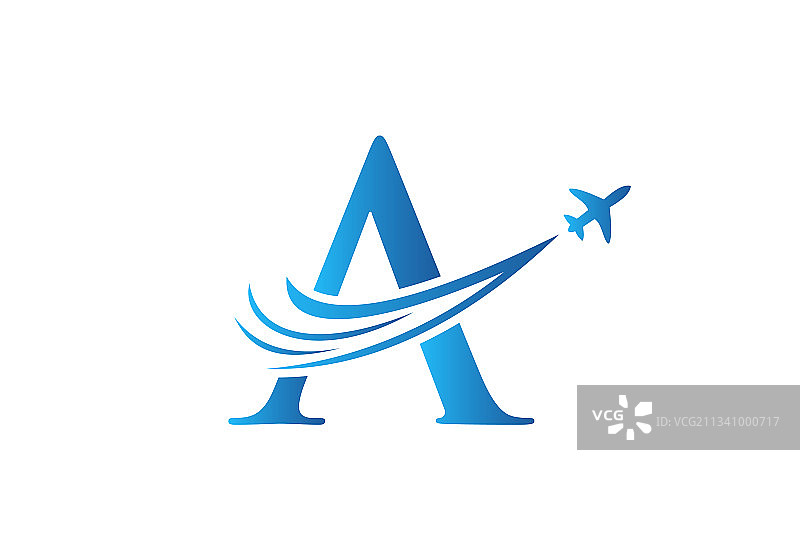 带有字母的航空旅行标志设计图片素材