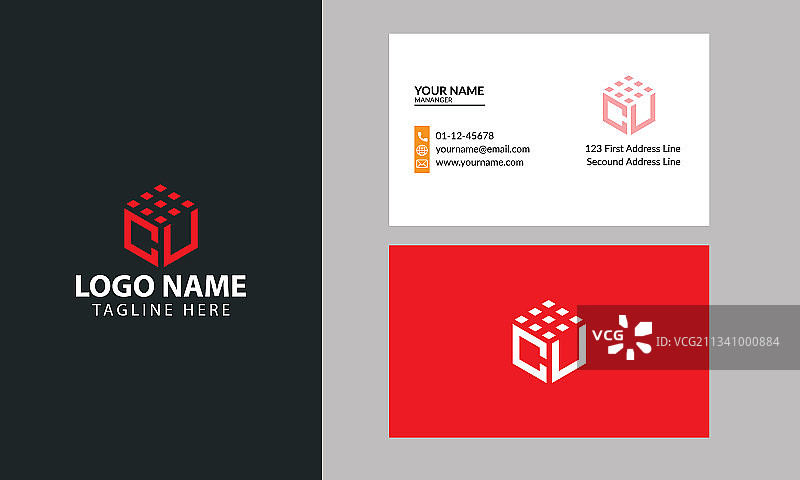 立方体CU字母标志房地产建筑EPS图片素材