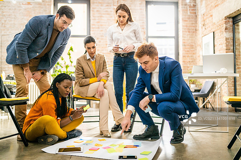 在创业公司工作的业务团队图片素材