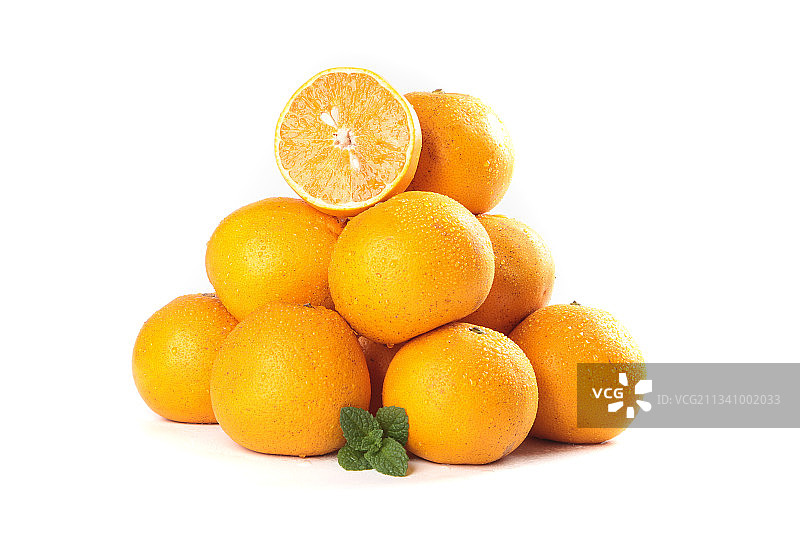 白底上摆放着柚子图片素材