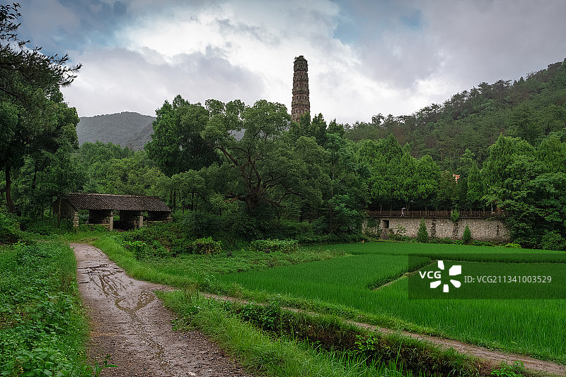 天台国清寺隋塔风光图片素材