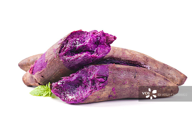 白底上放着紫蜜薯图片素材