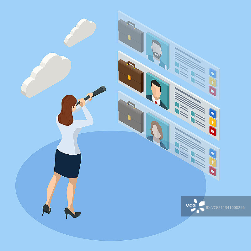 2.5D招聘概念图片素材