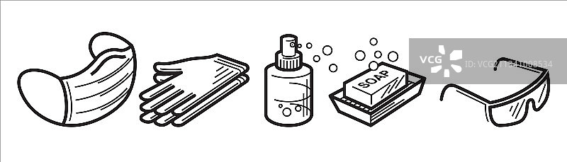 抗病毒防护和卫生用品合集图片素材