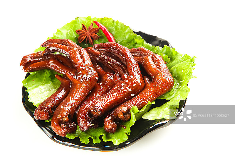 白底上的香辣鸭爪图片素材