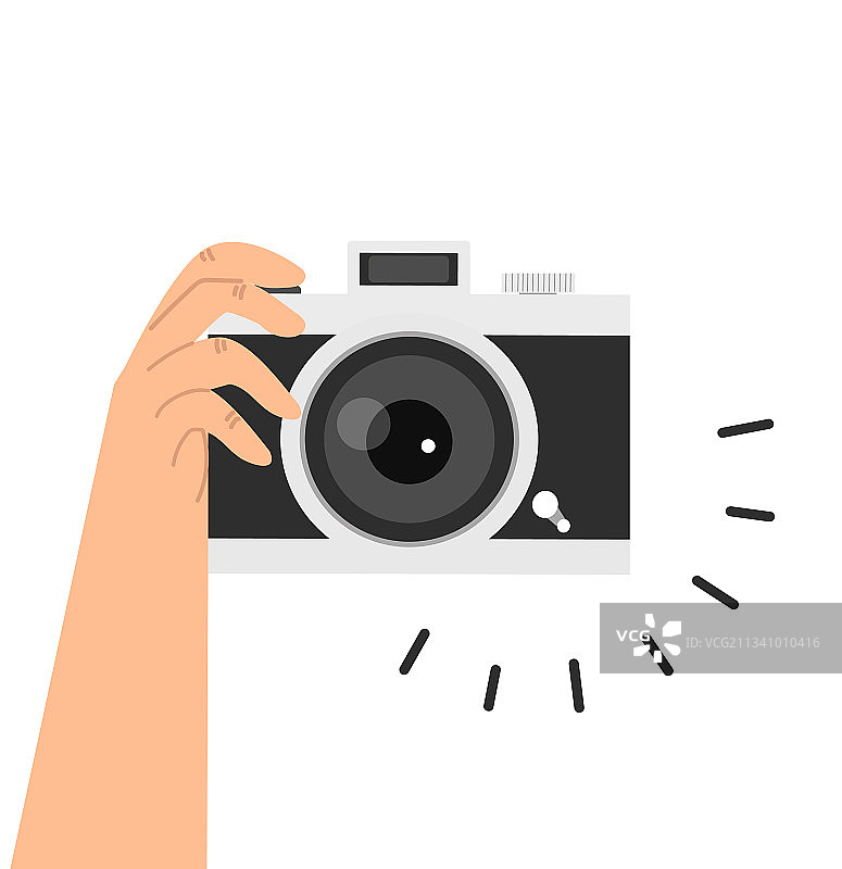 手持相机扁平设计图片素材