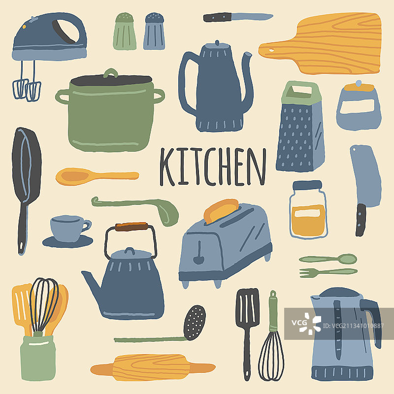 厨房电器厨具套装图片素材