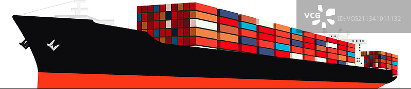 白色背景上的集装箱船图片素材