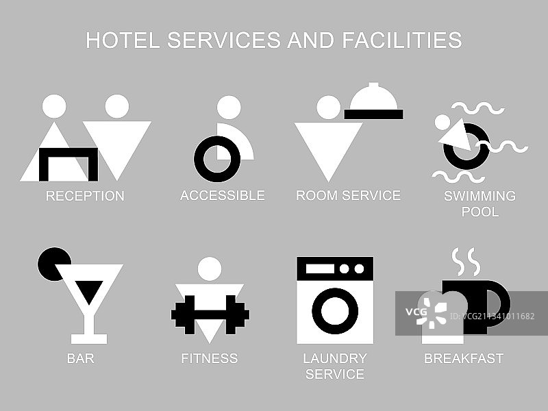 酒店服务和设施图标图片素材