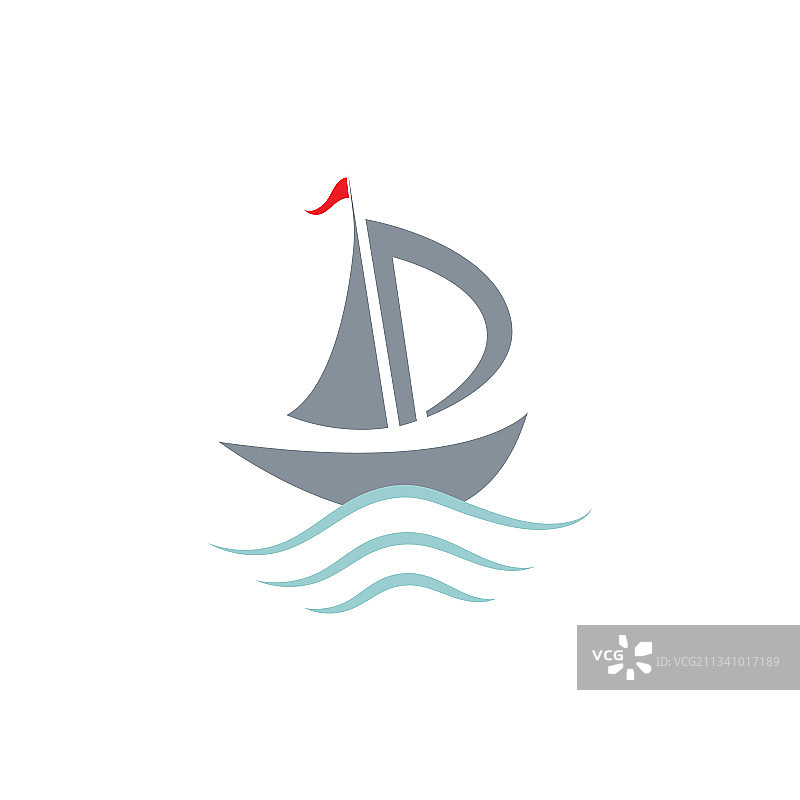 三角帆船标志剪影设计图片素材