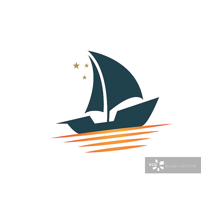 三角帆船标志剪影设计图片素材