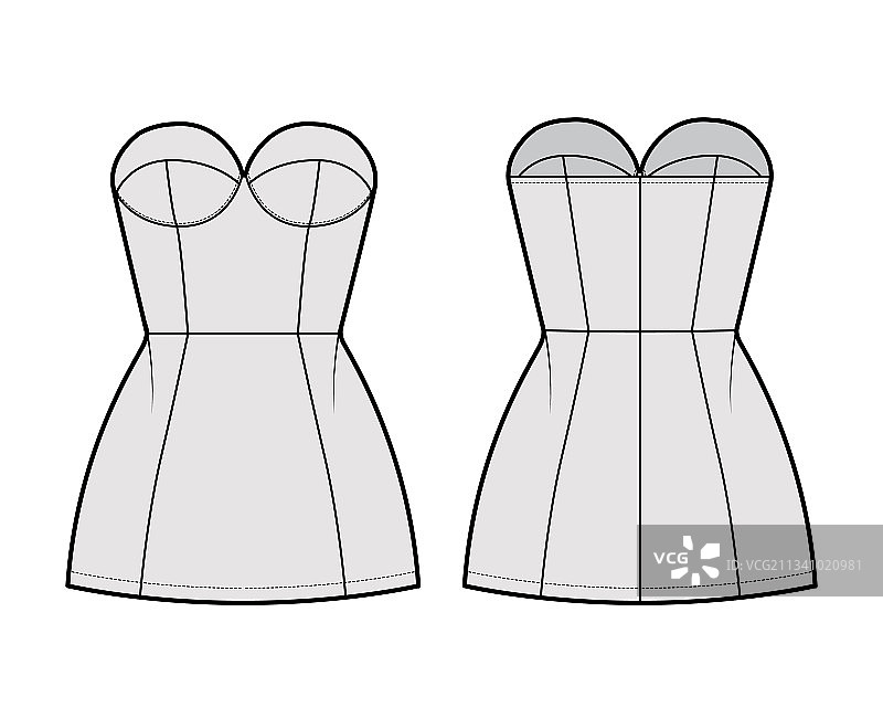 管状连衣裙技术时装设计图片素材
