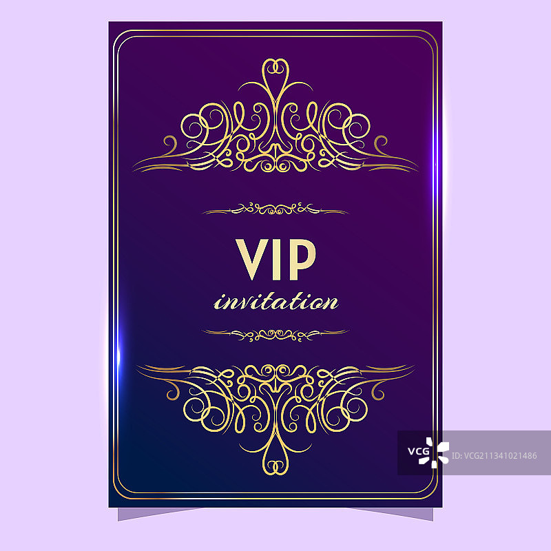 VIP金色卡片蓝色丁香渐变几何图片素材